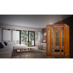Aspen Upgraded 2 Person Infrared Sauna 6 Dual Tech Infrared Heaters, Red Light and Chromotherapy with Sound System