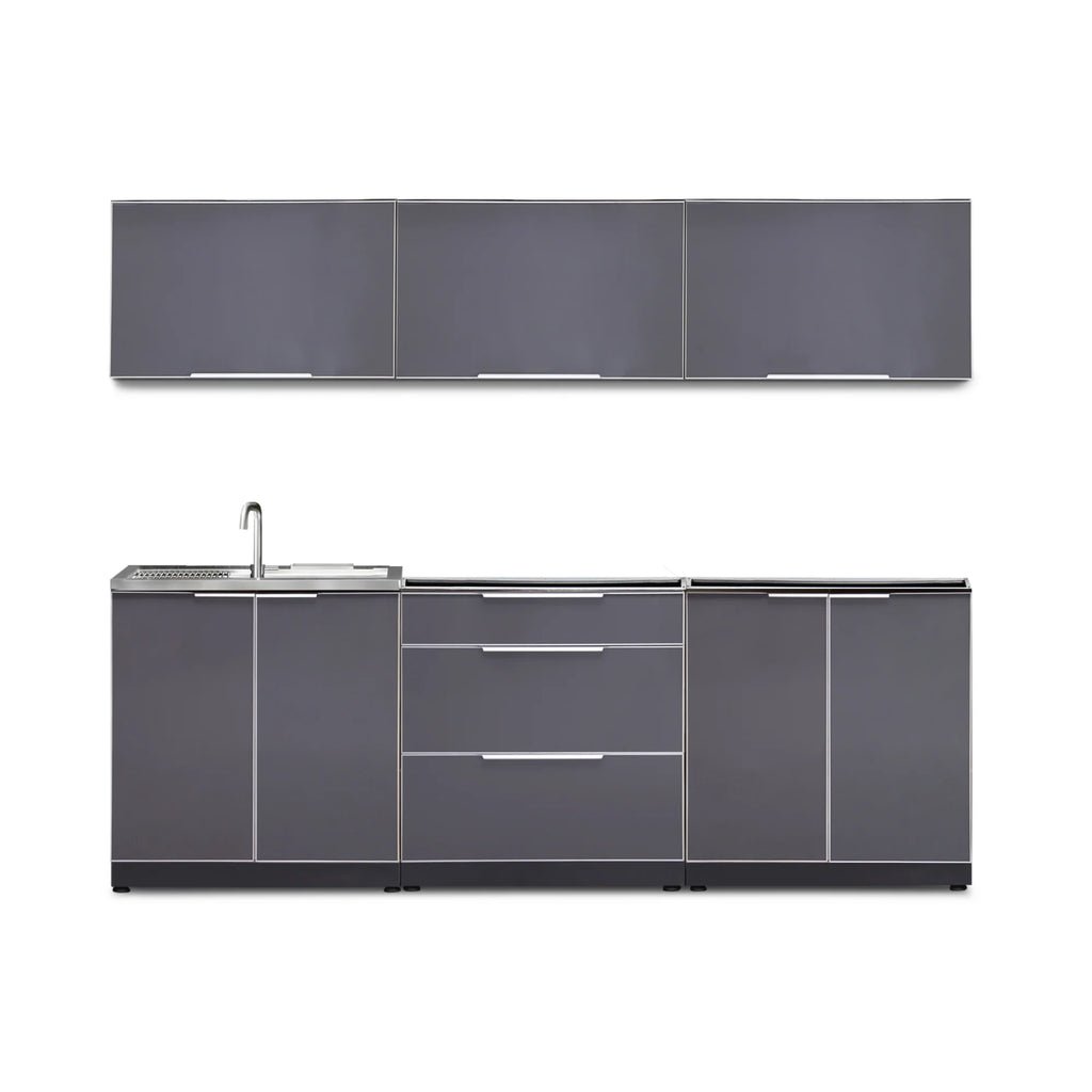 Classic Series 6PC Modular Outdoor Kitchen · Aluminum · Tempered Glass Door