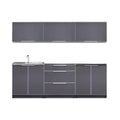 Classic Series 6PC Modular Outdoor Kitchen · Aluminum · Tempered Glass Door
