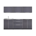 Classic Series 6PC Modular Outdoor Kitchen · Aluminum · Tempered Glass Door