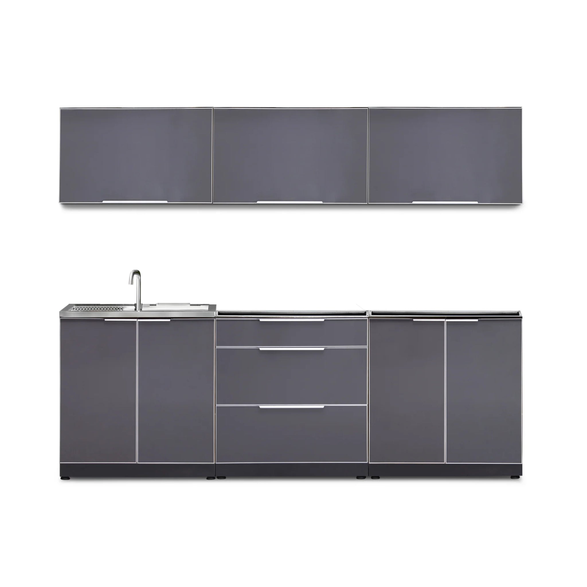 Classic Series 6PC Modular Outdoor Kitchen · Aluminum · Tempered Glass Door