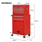 Rolling Cabinet Storage Chest Box Garage Toolbox Organizer-Red