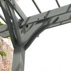 12' X 20' Wooden Pergola Grape Trellis, Outdoor Gazebo for Garden, Patio, Backyard, Deck, Gray