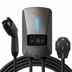 EV Charger, Level 2 EV Vehicle Charging Station, 240V 40 Amp with NEMA 14-50 Plug, Wifi Enabled Electric Car Charger, Smart Display, RFID Card, Grey