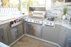 KoKoMo Bermuda Kitchen BBQ Island with Built-In TV, Fire Pit & Bar for Ultimate Outdoor Entertaining