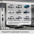 16.4Ft 110-240-Volt EV Charging Station Portable Level 1 Level 2 Charger NEMA 5-15 6-20 Plug J1772 Compatible