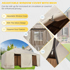 Outdoor Hardtop Gazebo with Galvanized Steel Double Roof & Aluminum Frame, Outdoor Pergola with Premium Curtains and Nettings