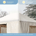 Outdoor Hardtop Gazebo with Galvanized Steel Double Roof & Aluminum Frame, Outdoor Pergola with Premium Curtains and Nettings
