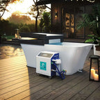 Polarspa 67 In. 1-Person 0-Jet Cold Plunge Ice Bath Tub/Hot Tub with Cover and Chiller/Heater in White