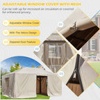 Outdoor Hardtop Gazebo with Galvanized Steel Double Roof & Aluminum Frame, Outdoor Pergola with Premium Curtains and Nettings
