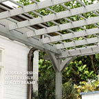 12' X 20' Wooden Pergola Grape Trellis, Outdoor Gazebo for Garden, Patio, Backyard, Deck, Gray