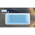 Polarspa 67 In. 1-Person 0-Jet Cold Plunge Ice Bath Tub/Hot Tub with Cover and Chiller/Heater in White