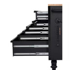 56 In. W X 27.6 In. D 10-Drawer Matte Black Heavy-Duty Mobile Workbench with Pegboard and Top Cabinets