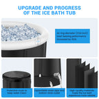 Foldable Ice Bath Tub Compatible with Water Chillers, Portable Cold Plunge with Cover for Athletes and Adult