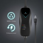 Level 1 Tesla Charger - 110V, 15 Amp, NEMA 5-15 Plug, 16 Ft Extension Cord - Portable Electric Car Charger for Tesla - Compatible with All Tesla Models X/Y/3/S