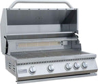 KoKoMo 7' Outdoor Kitchen Island with Grill – Built-In 32” Grill + Fridge