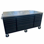 Large Steel 71" Garage Island Workbench – Stainless Steel Top