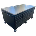 Large Steel 71" Garage Island Workbench – Stainless Steel Top