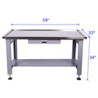 59 inch Large Heavy Duty Machine Teardown Table with Drain Hole