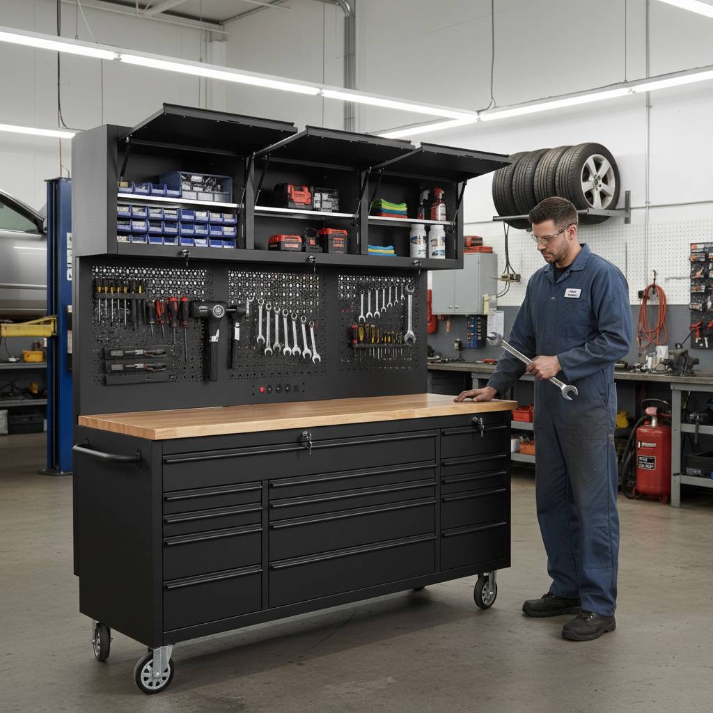 Overhead Pro 72x79 inch Extra Height/Depth Rolling Tool Chest Combo