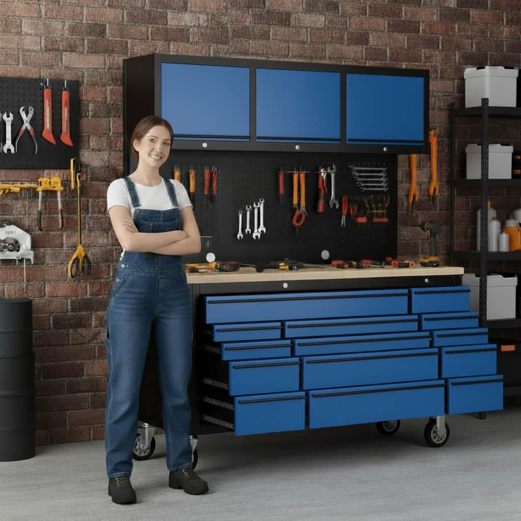Overhead Pro 72x79 inch Extra Height/Depth Rolling Tool Chest Combo