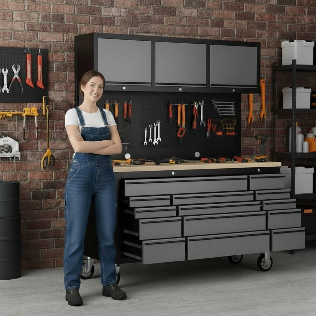 Overhead Pro 72x79 inch Extra Height/Depth Rolling Tool Chest Combo