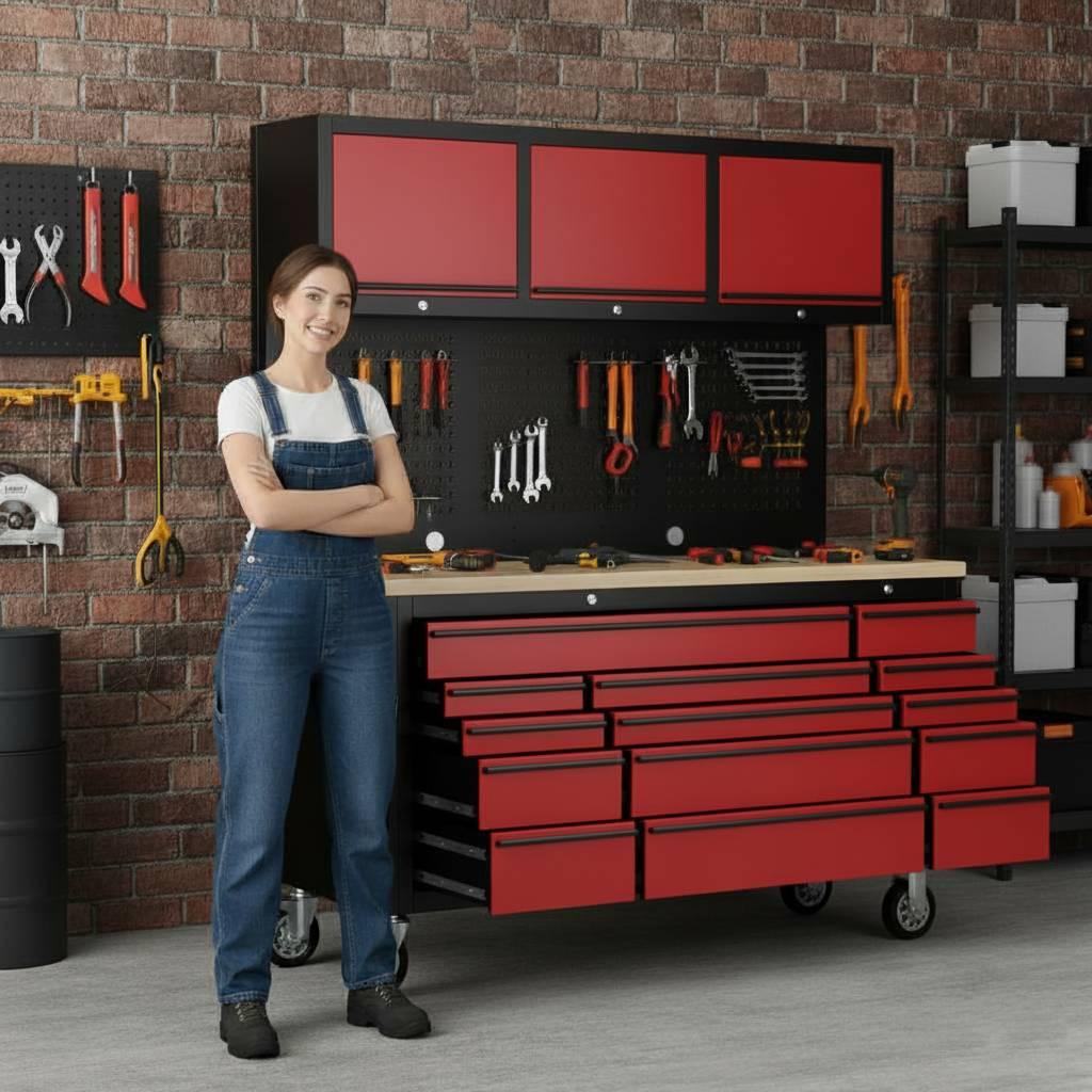 Overhead Pro 72x79 inch Extra Height/Depth Rolling Tool Chest Combo