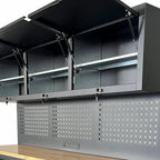 72 inch Rolling Tool Chest with Power Strip, Workbench, Upper Cabinets & Pegboard