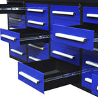 10ft 25-Drawer Storage Workbench with Wheels