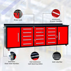 10ft 15-Drawer Storage Workbench with Wheels
