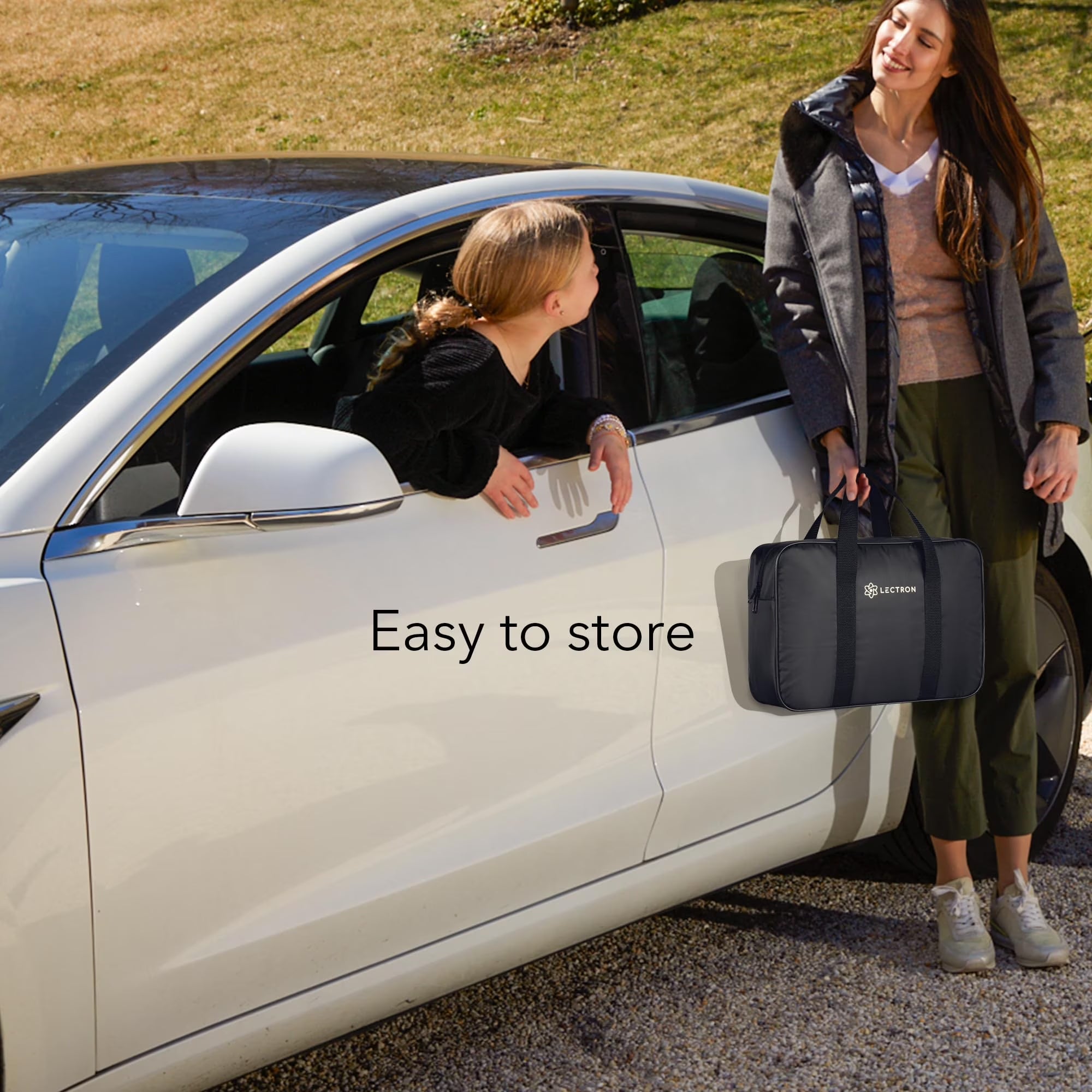 Level 1 Tesla Charger - 110V, 15 Amp, NEMA 5-15 Plug, 16 Ft Extension Cord - Portable Electric Car Charger for Tesla - Compatible with All Tesla Models X/Y/3/S