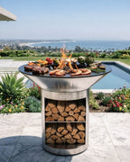 Arteflame 40″ Platinum Series — Stainless Fire Bowl Flat-Top Grill with Storage Base