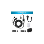 26Ft 240-Volt Portable Level 1 and Level 2 EV Charger 32A 7.68Kw NEMA 14-50 5-15 SAE-J1772 Charging Station
