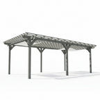 12' X 20' Wooden Pergola Grape Trellis, Outdoor Gazebo for Garden, Patio, Backyard, Deck, Gray