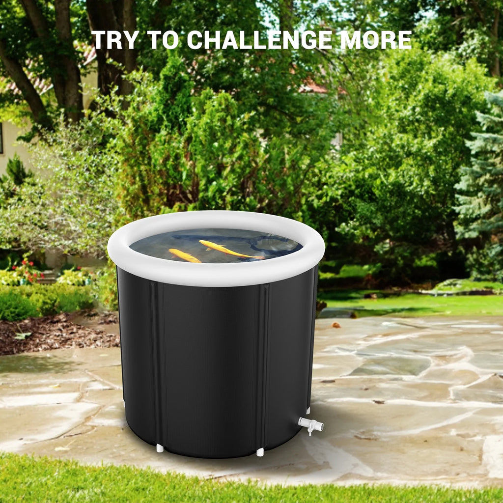 Foldable Ice Bath Tub Compatible with Water Chillers, Portable Cold Plunge with Cover for Athletes and Adult