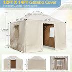 Outdoor Hardtop Gazebo with Galvanized Steel Double Roof & Aluminum Frame, Outdoor Pergola with Premium Curtains and Nettings