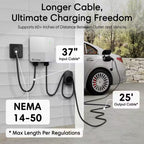 240-Volt Electric Vehicle Charging Station with NEMA 14-50 Plug, Wi-Fi & App Control For-22°F to 122°F Indoor/Outdoor