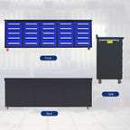 10ft 25-Drawer Storage Workbench with Wheels